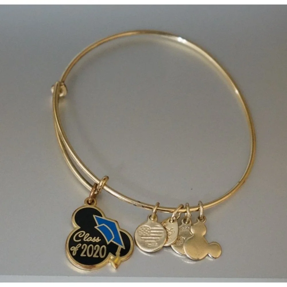 Disney Parks Alex & Ani Class of 2020 Graduation Cap Bangle‎ Bracelet Gold